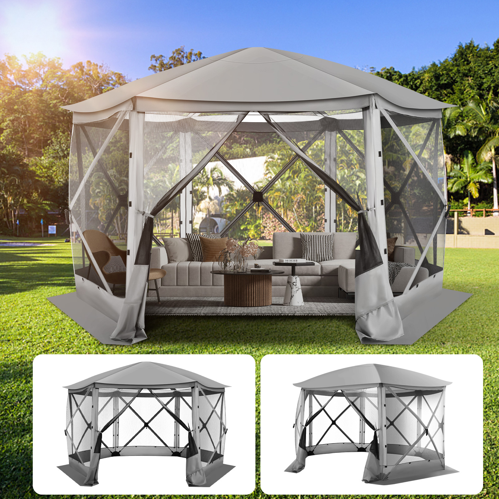 Outdoor Adventure Tent - Pop up Gazebo Screen Tent Screen