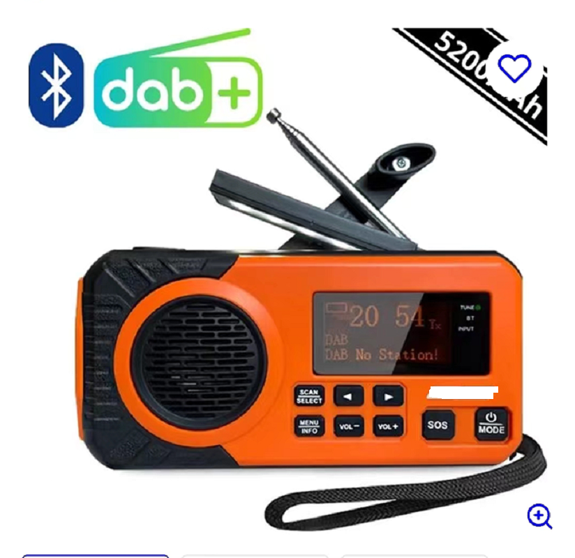 Emergency Radio Solar - DAB/DAB+/FM Digital Radio with 5000mAh power