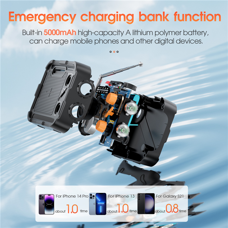 5000mAh Emergency Solar Power  - Emergency Radio Solar recension och pris