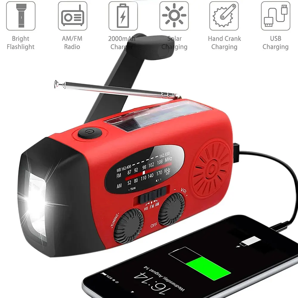 Multifunctional Solar Hand Cra - Emergency Radio Solar recension och pris