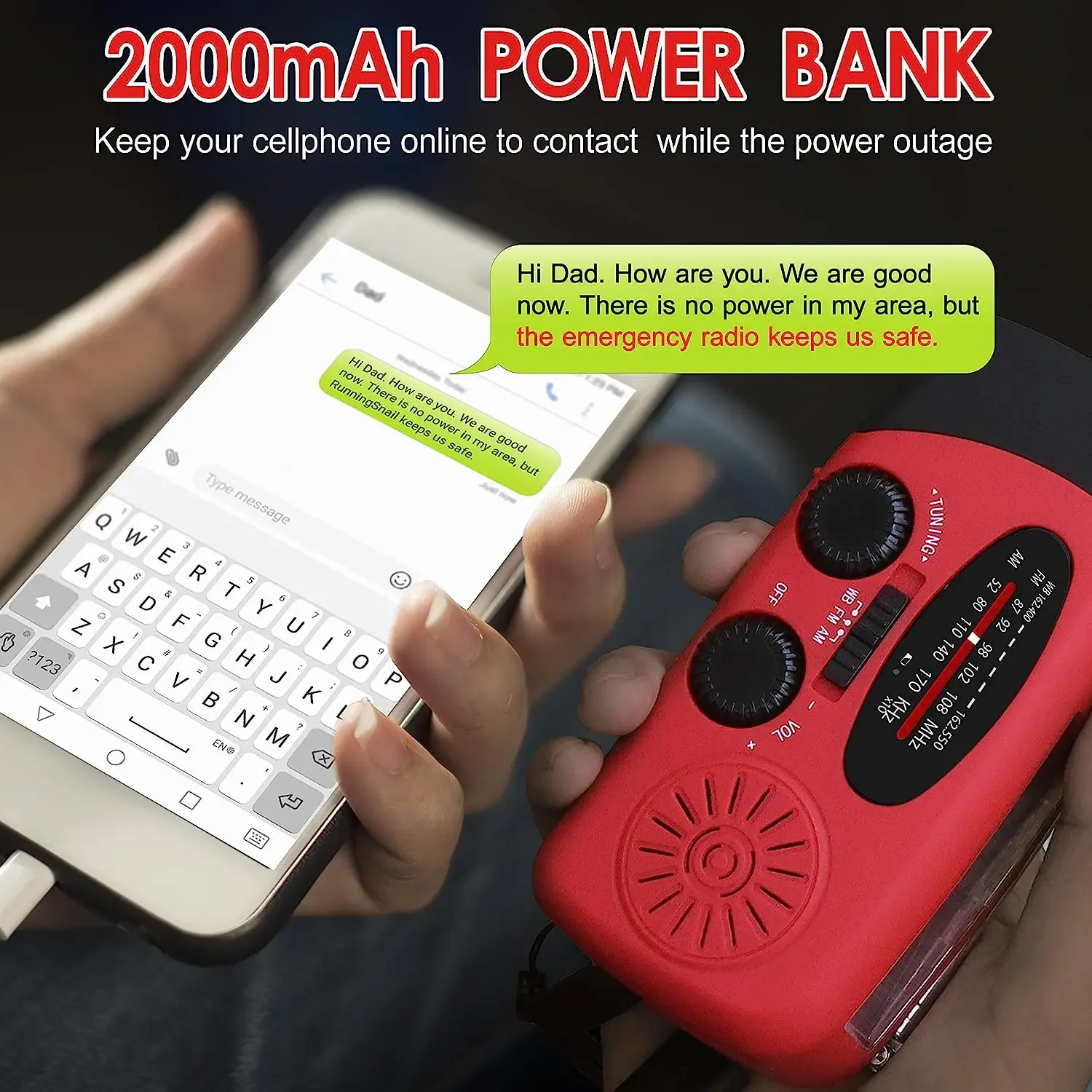 Multifunctional Solar Hand Cra - Emergency Radio Solar recension och pris