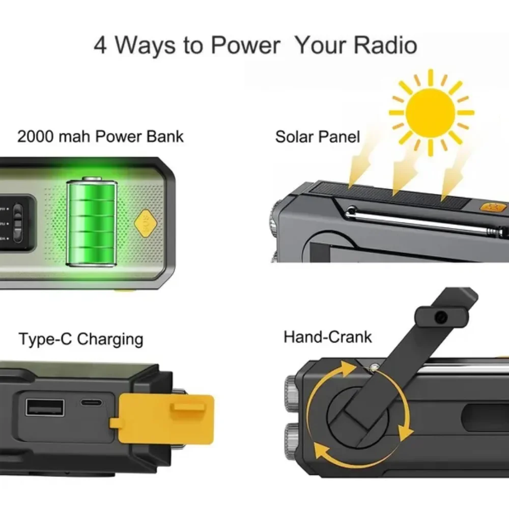 Multifunctional Solar Hand Cra - Emergency Radio Solar recension och pris