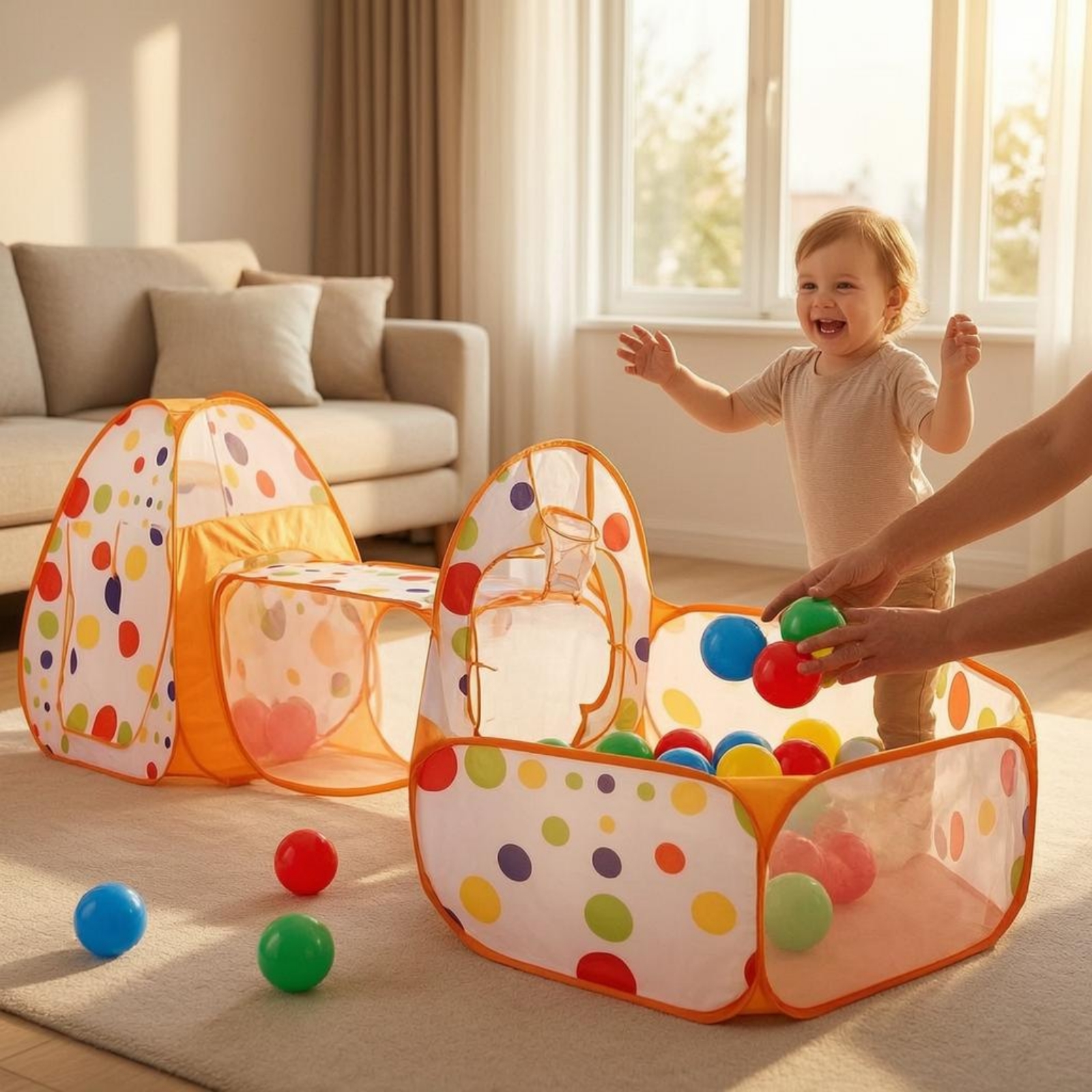 3 Pieces 3 in 1 Play Tent Set  - Outdoor Adventure Tent recension och pris