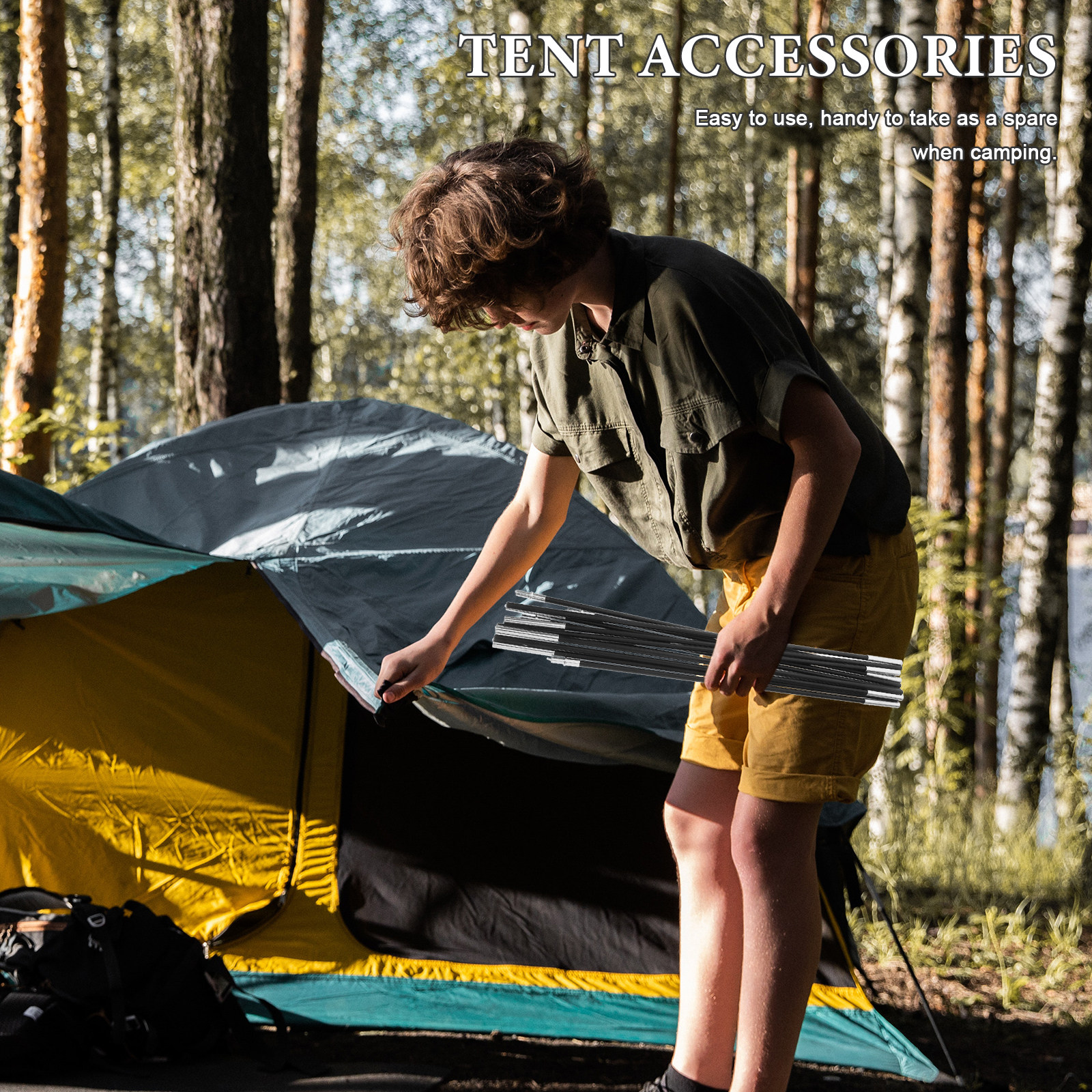 2Pcs Tent Pole Kit Replacement - Outdoor Adventure Tent recension och pris